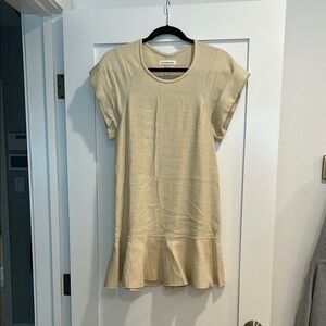 Isabel Marant Etoile Beige Short Sleeve Ruffle Hem Top